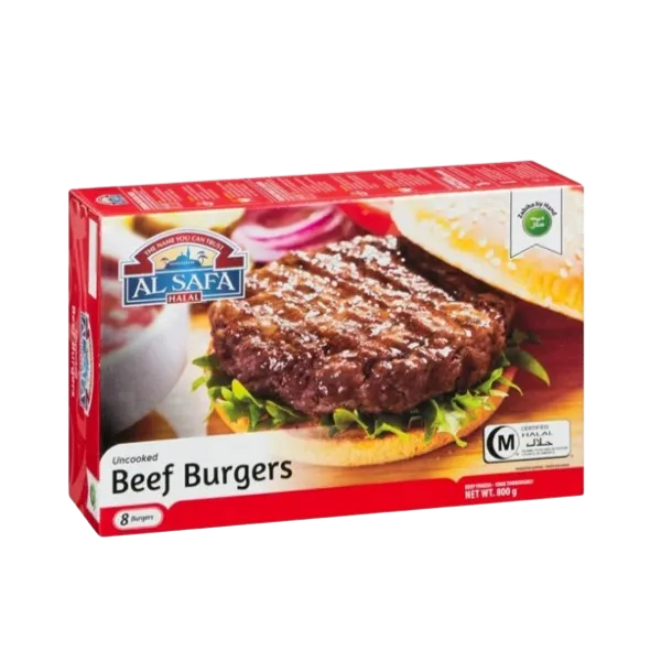 Alsafa Uncooked Beef Burger 8pieces 800g