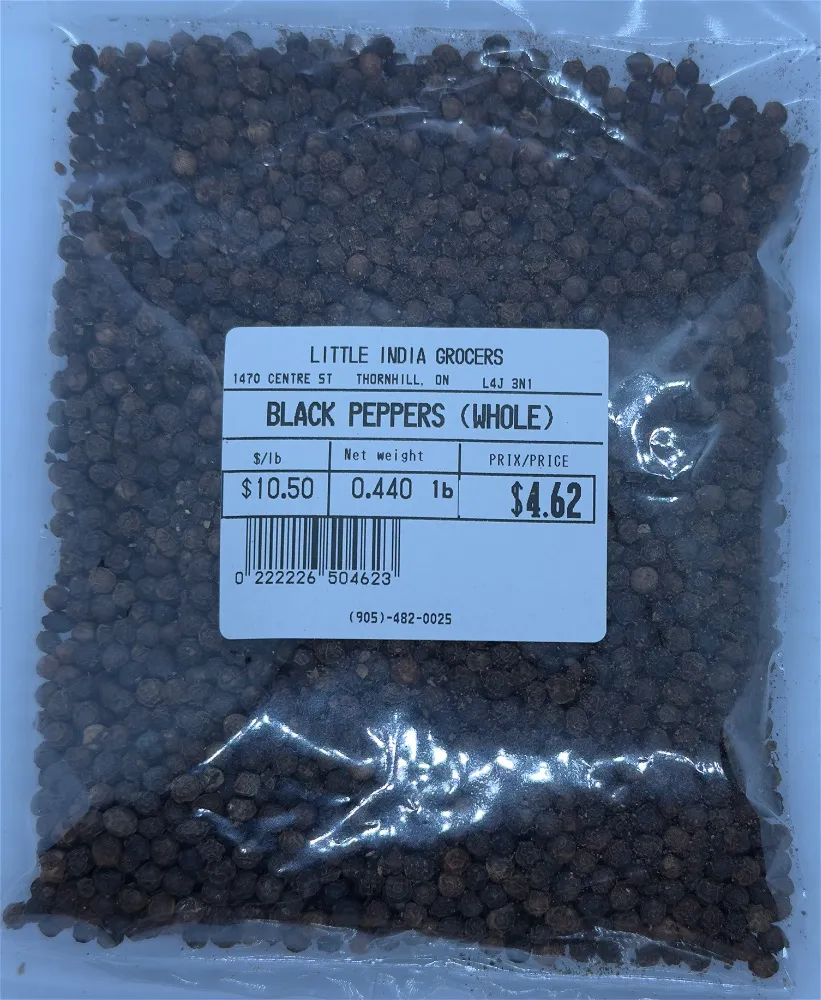 BLACK PEPPER WHOLE 200GM (PER LB)