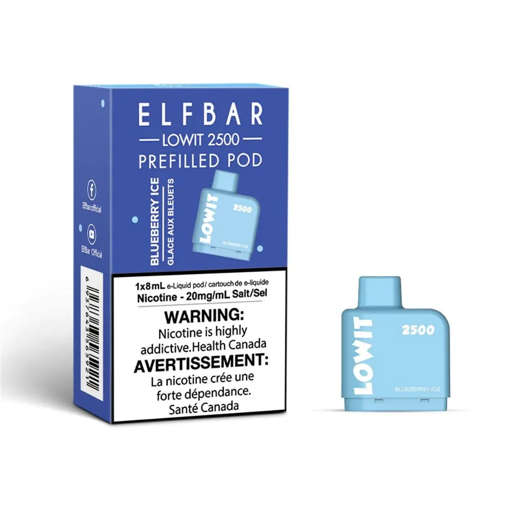 ELF BAR LOWIT 2500 PREFILLED PODS BLUEBERRY ICE