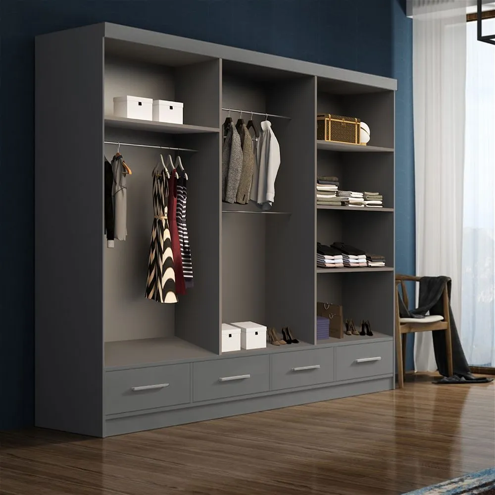 Mayfair II Sliding Wardrobe 250cm Grey