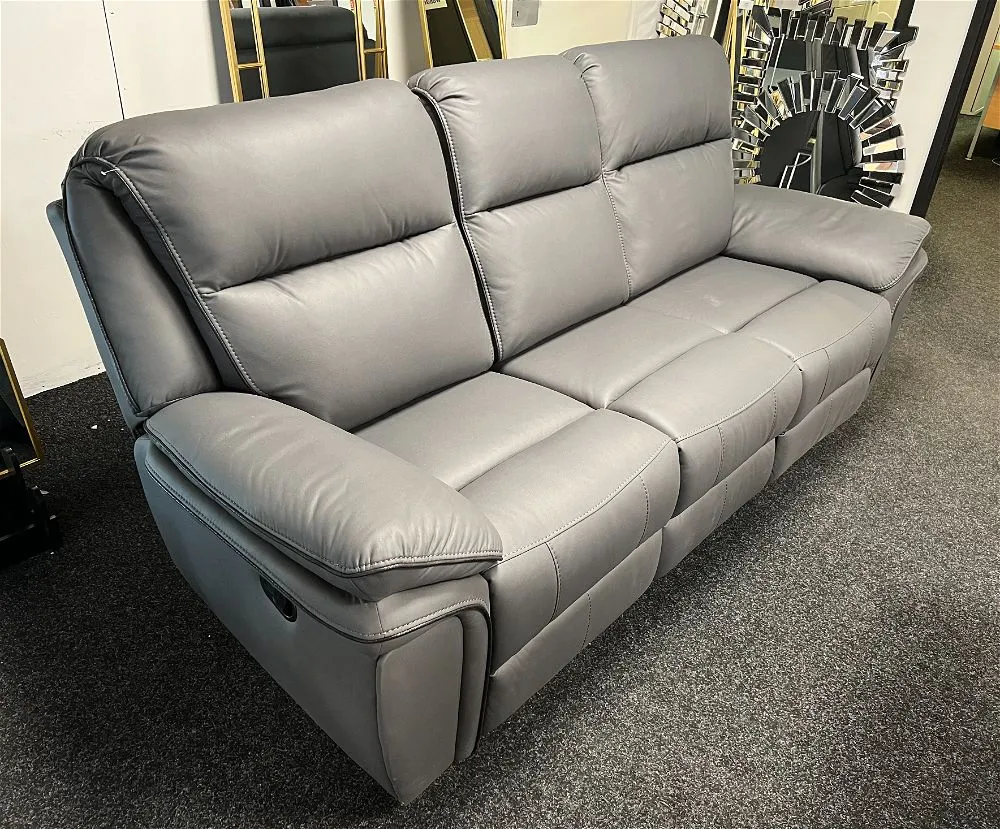 Porano Grey 3 Seater Recliner Sofa