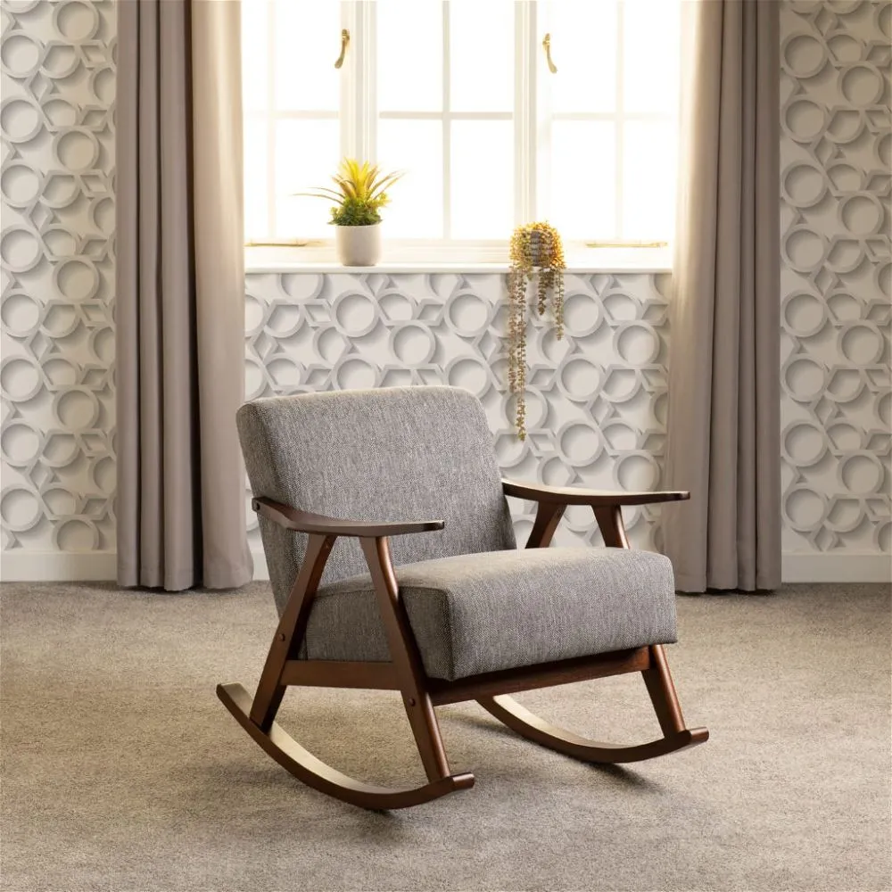 Rocking Chair Grey Fabric