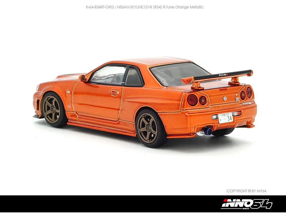 INNO64 | NISSAN SKYLINE GT-R R34 | ORANGE METALLIC