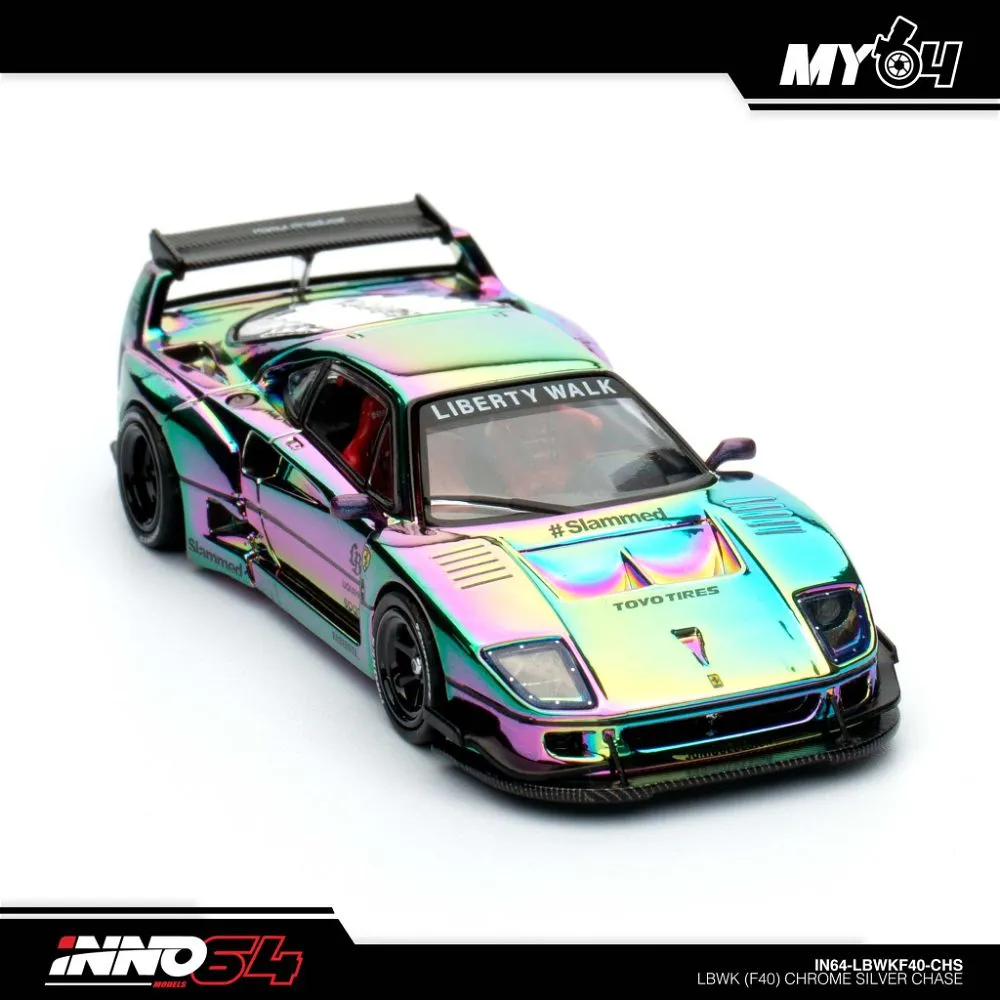 INNO64 | FERRARI F40 LBWK | CHROME SILVER | CHINA DIECAST EXPO 2024