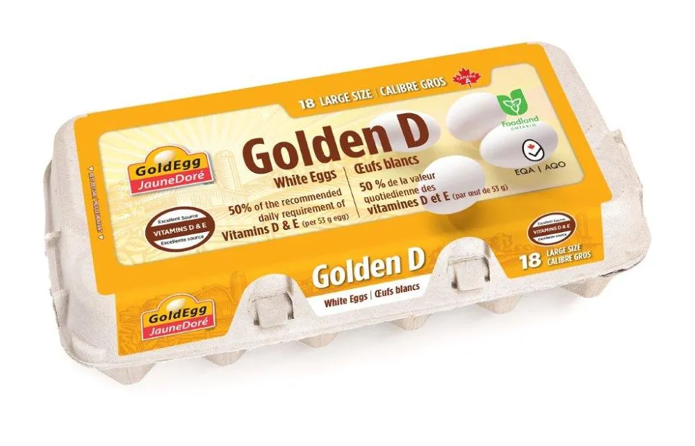 Goldegg Large White Golden Eggs 18/pk