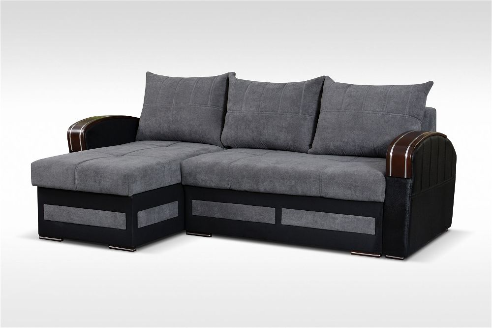 Esira  Grey L Shape Sofa Bed