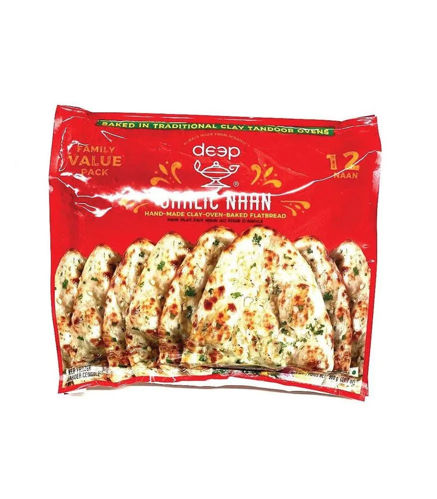 Deep Frozen Tandoori Garlic Naan 12pc FP