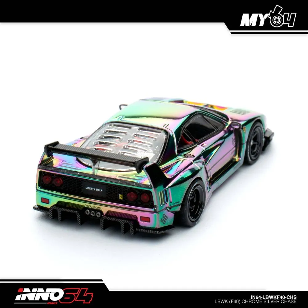 INNO64 | FERRARI F40 LBWK | CHROME SILVER | CHINA DIECAST EXPO 2024