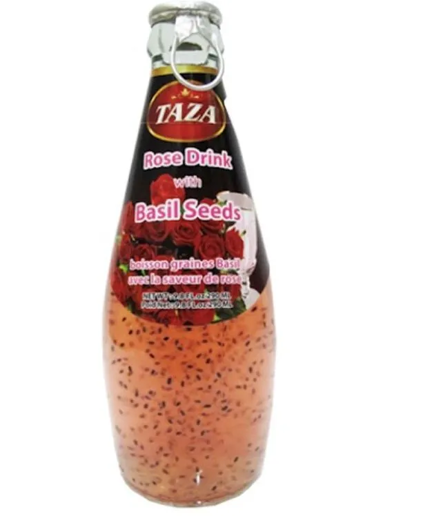 TAZA Rose Drink With Basil Seeds