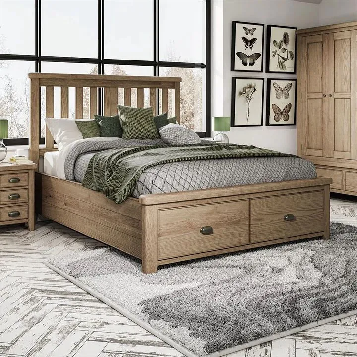 Marne Oak King Size Bed