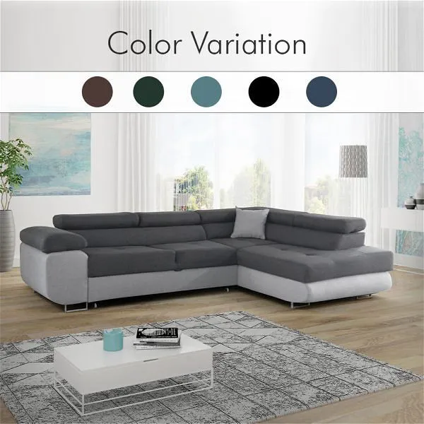 Napar Grey Corner Sofa Bed