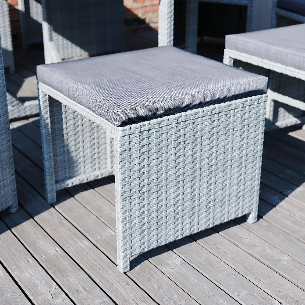 Fort 8 Seater Rattan Set, Grey