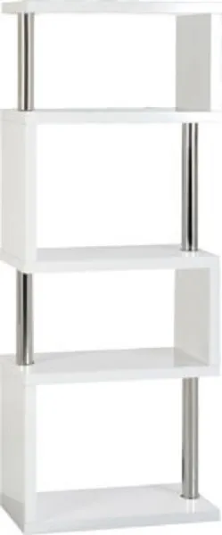 5 Shelf Unit White Gloss Chrome