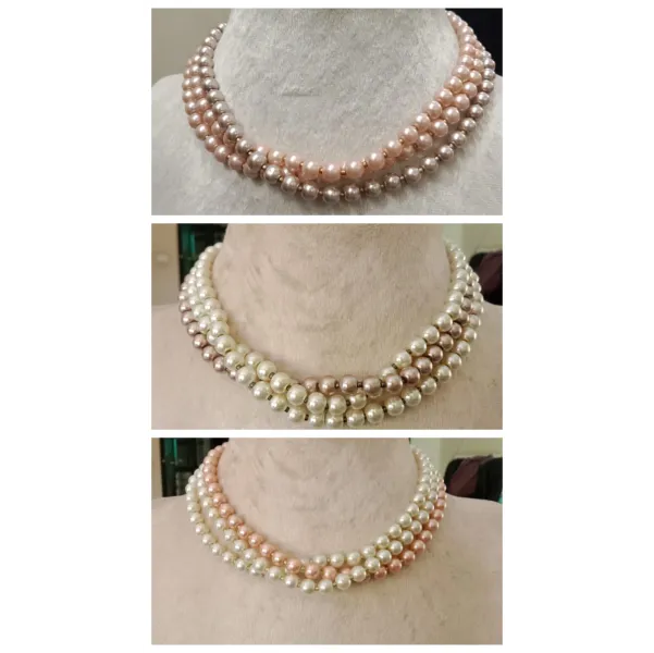 Three Layered Pearl Neckline