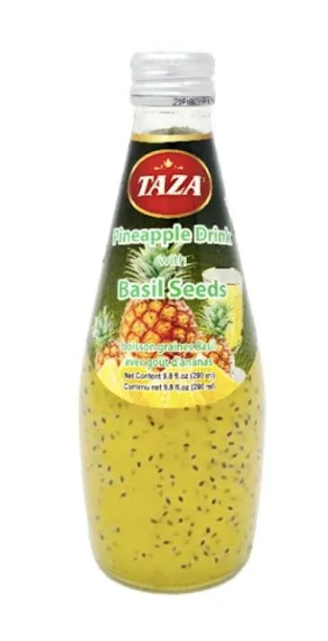 TAZA Pineapple Drink With Basil Seeds