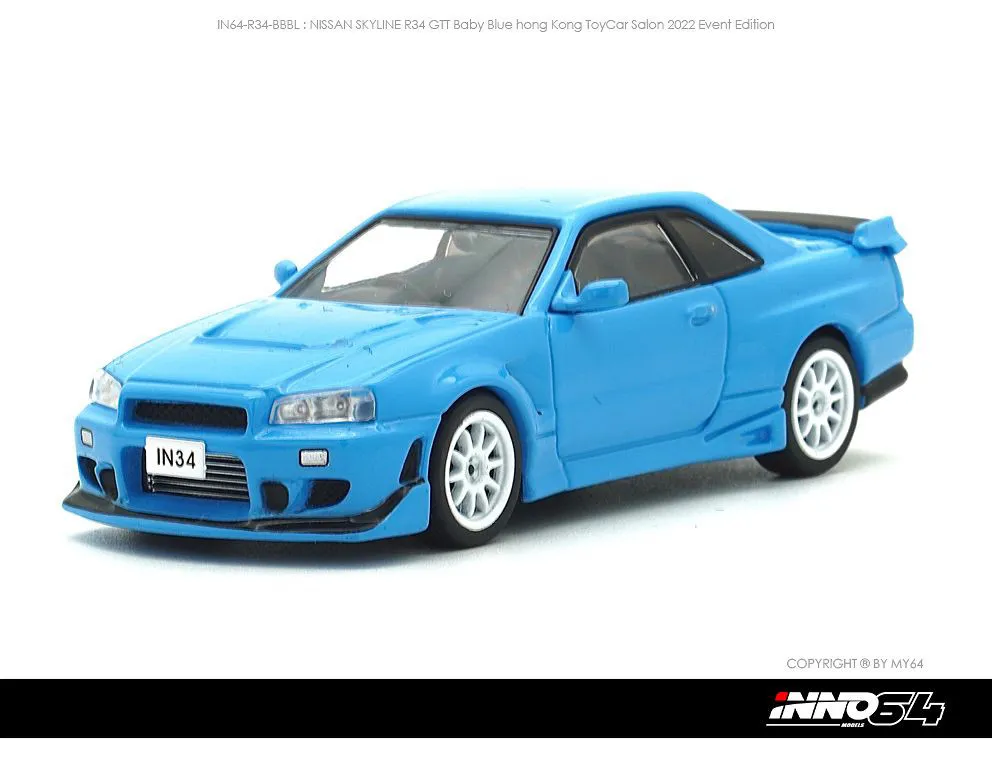 INNO64 | NISSAN SKYLINE GT-R R34 BLUE | HONG KONG TOYCAR SALON 2022