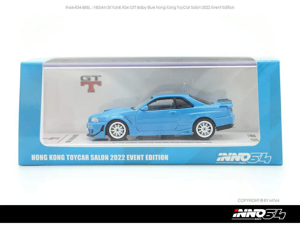 INNO64 | NISSAN SKYLINE GT-R R34 BLUE | HONG KONG TOYCAR SALON 2022