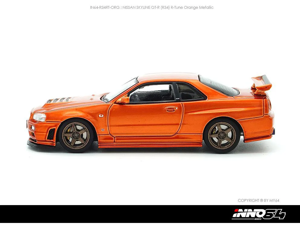 INNO64 | NISSAN SKYLINE GT-R R34 | ORANGE METALLIC