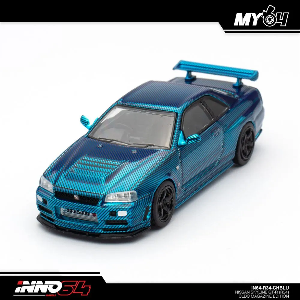 INNO64 | NISSAN SKYLINE GT-R R34 | CLDC CAR LOVERS DIECAST SPECIAL EDITION | CARBON BLUE