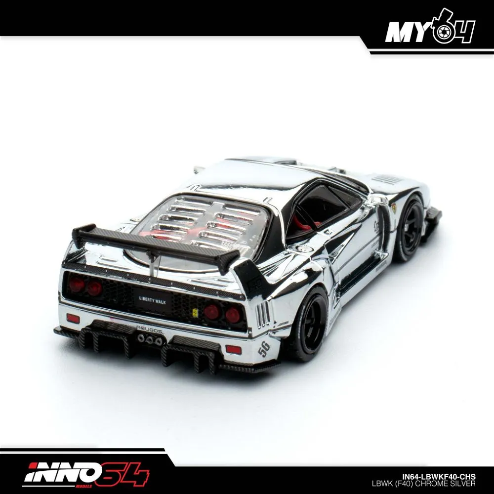 INNO64 | FERRARI F40 LBWK | CHROME SILVER | CHINA DIECAST EXPO 2024