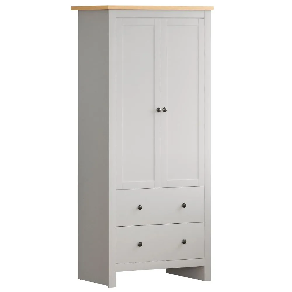 Lobo 2 Door 2 Drawer Wardrobe, White