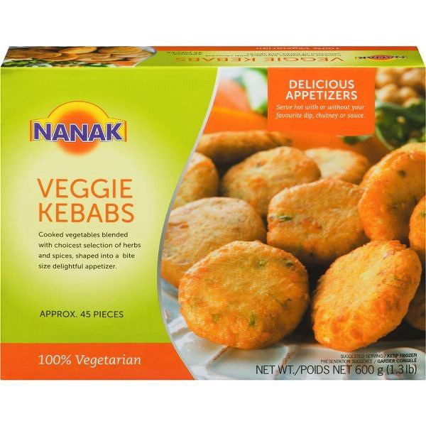 Nanak Frozen Veggie Kebab 600g 45pc