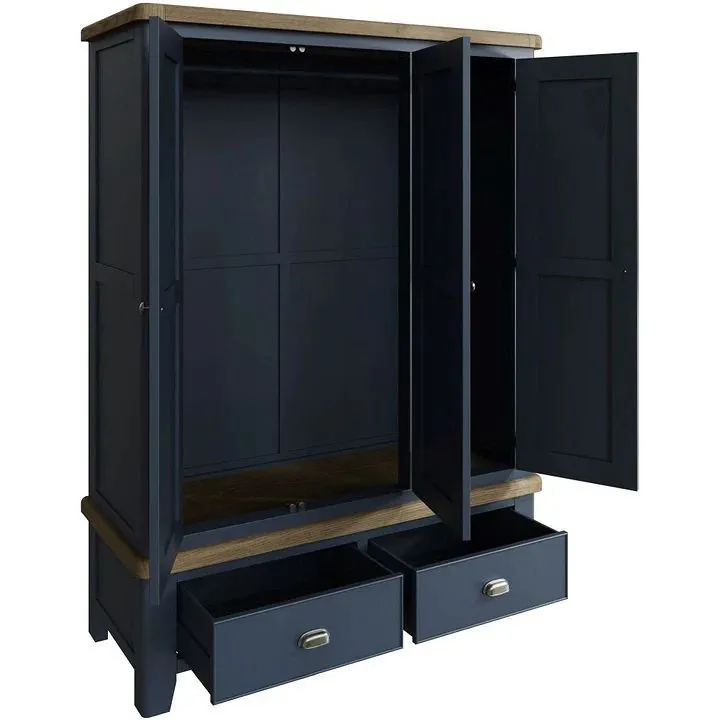 Herron Blue 3 Door Wardrobe