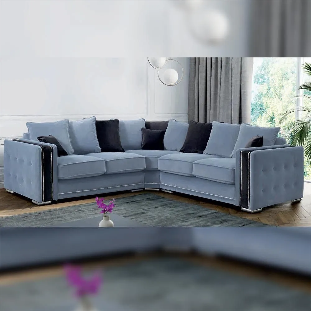 Durban Grey And Black Corner Sofa Bed