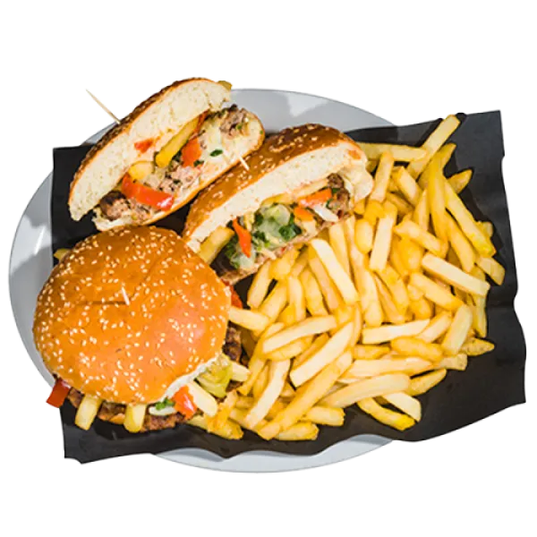 Afghani Burger Combo With Fries & Pop - Afghan Grill Meals