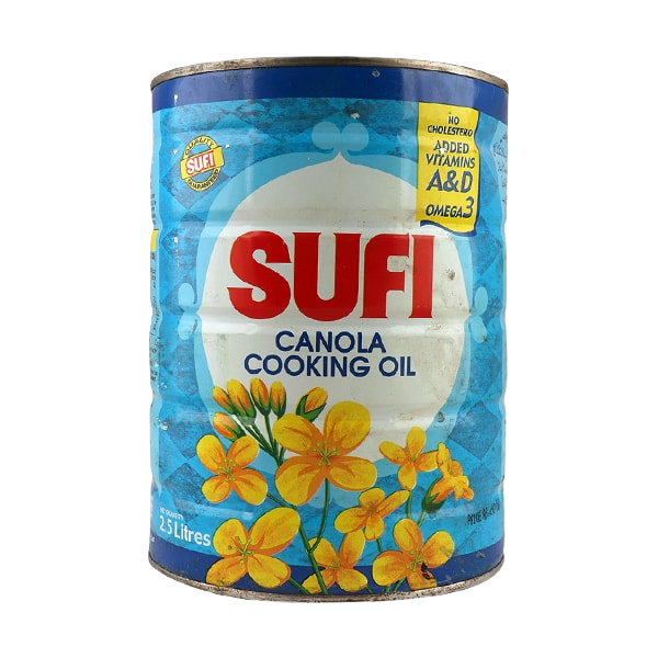 Sufi Oil Canola Cooking 2.5 Liter Tin