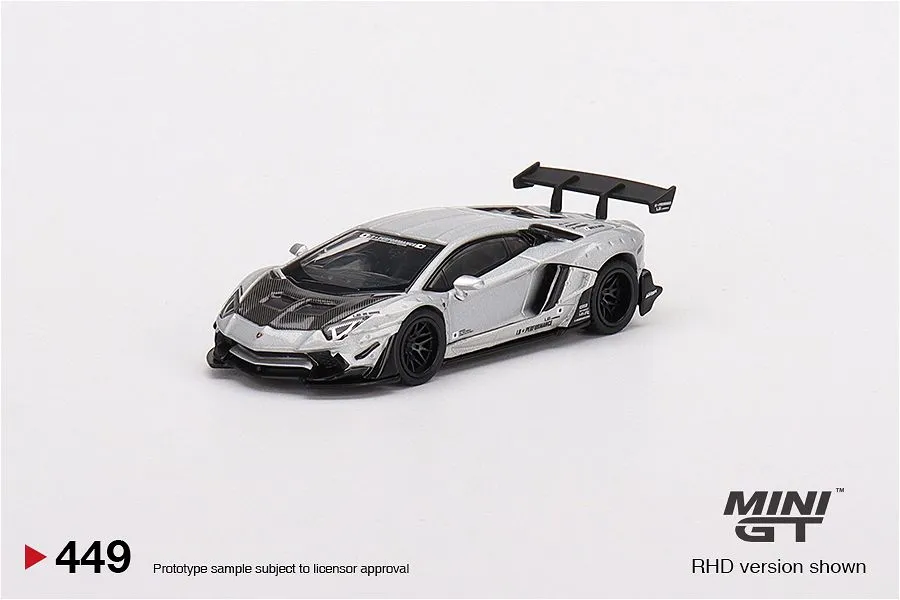 MINI GT | LAMBORGHINI AVENTADOR LBWORKS LIMITED EDITION | MATTE SILVER