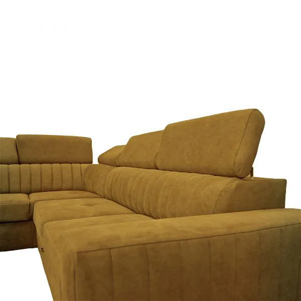 Zarate Mustard L-Shaped Sofa Bed