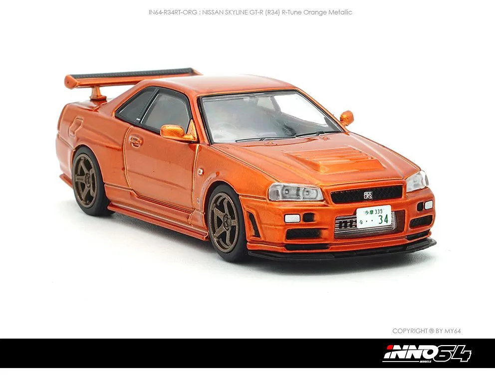 INNO64 | NISSAN SKYLINE GT-R R34 | ORANGE METALLIC