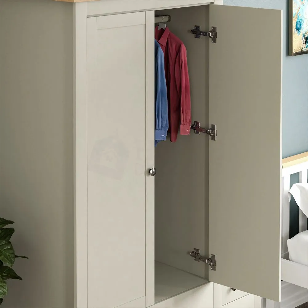 Lobo 2 Door 2 Drawer Wardrobe, Grey