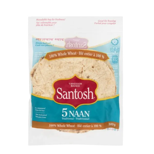 Santosh Naan Whole Wheat 5pk 500g