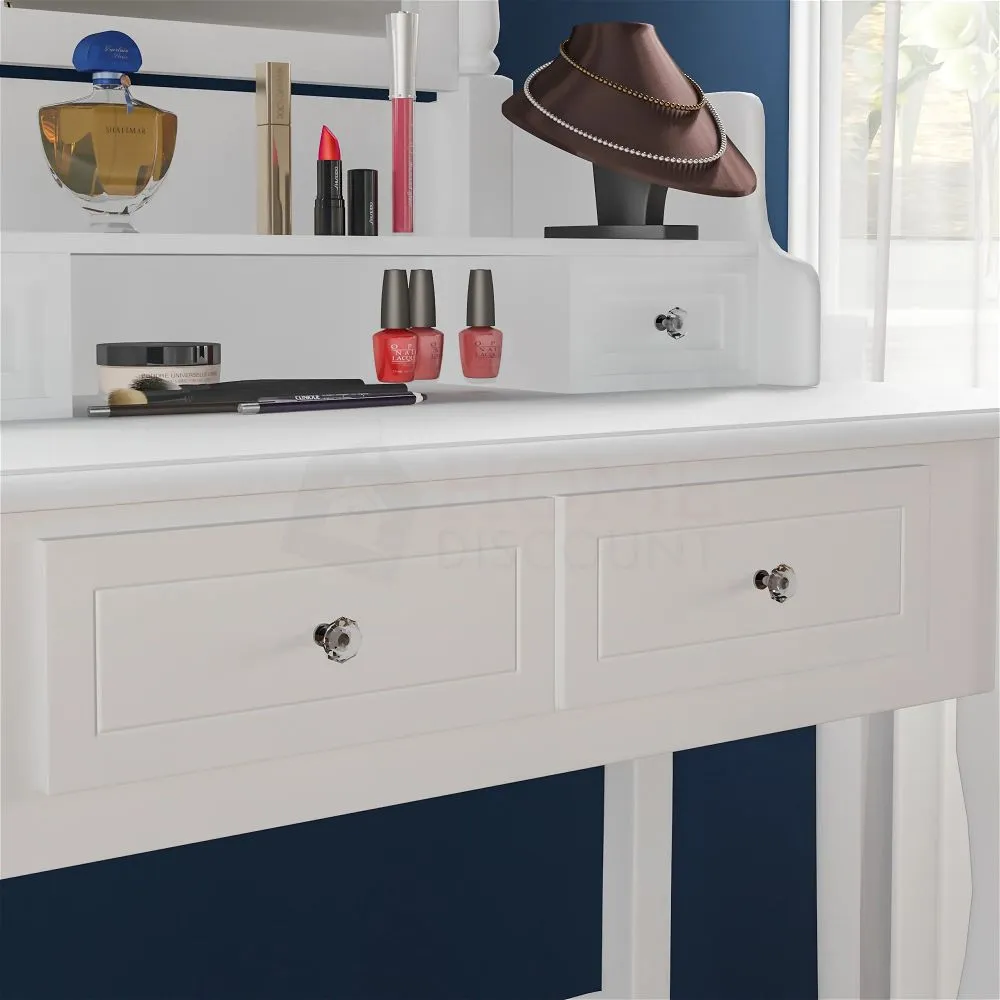 4 Drawer Dressing Table, White