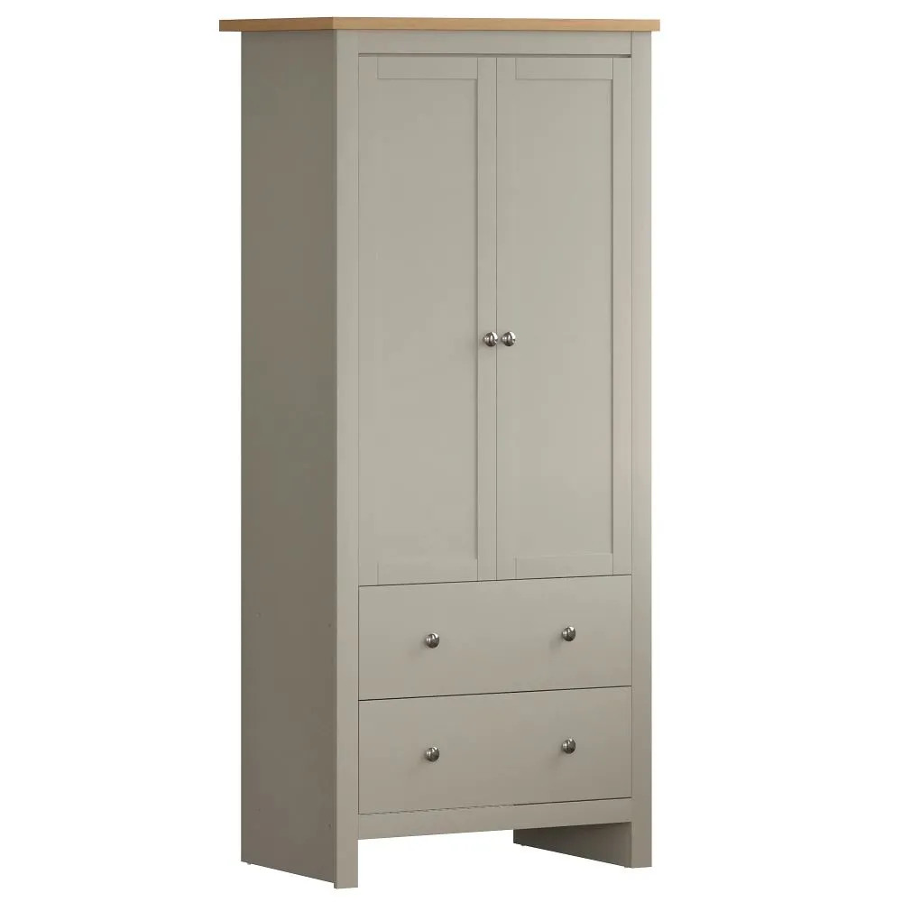 Lobo 2 Door 2 Drawer Wardrobe, Grey