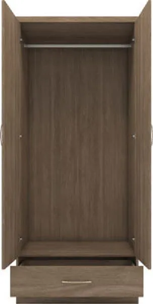 Barry 2 Door 1 Drawer Wardrobe Rustic Oak Effect