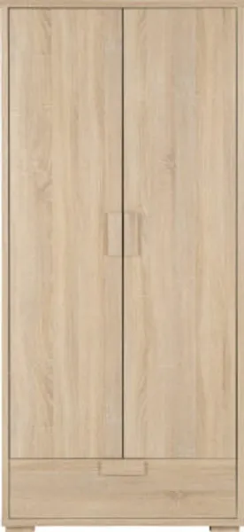 2 Door 1 Drawer Wardrobe Sonoma Oak Effect Veneer