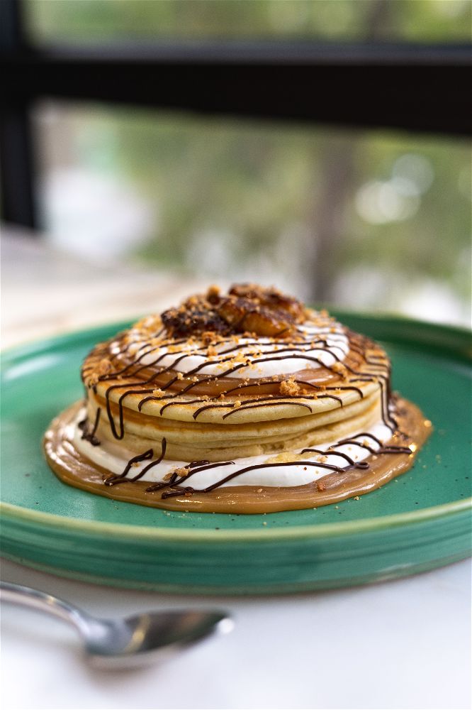 Banoffee Fluffy Pancake Stack