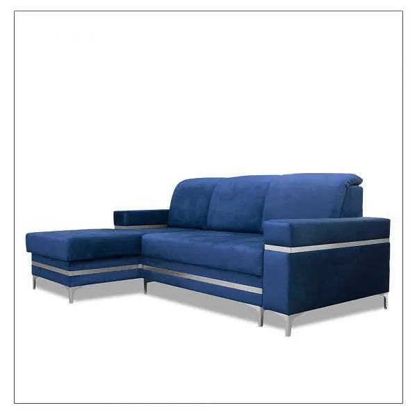 Breda Blue And Gold Corner Sofa Bed