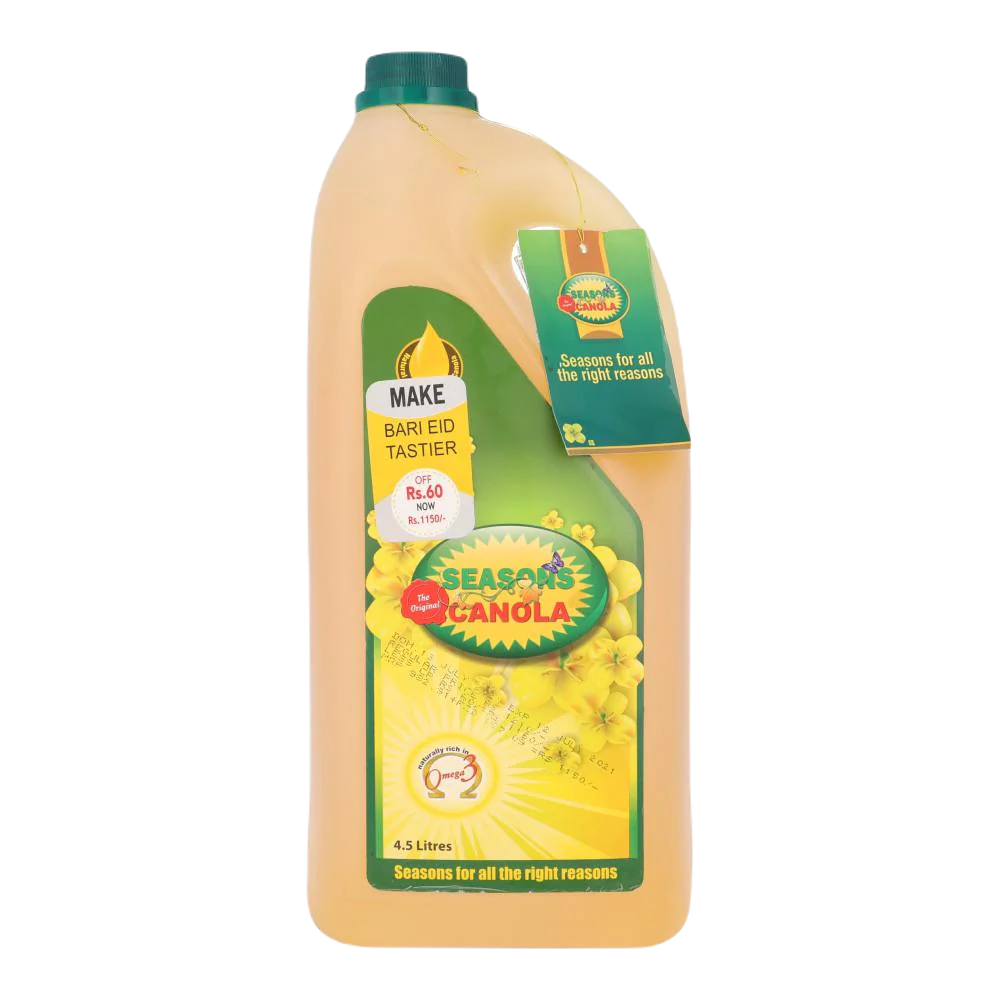 Seasons Canola Oil 4.5 Ltr Bottle