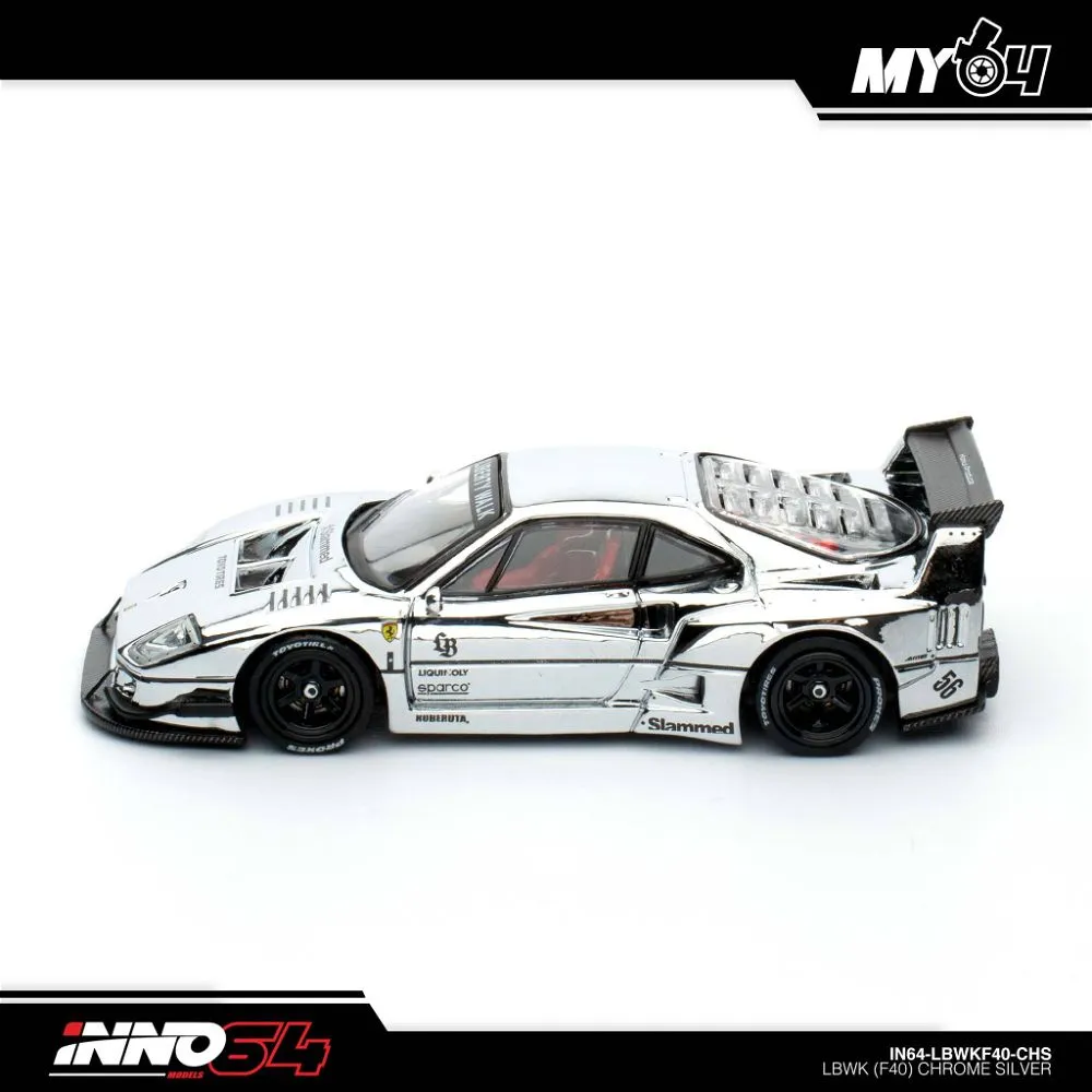 INNO64 | FERRARI F40 LBWK | CHROME SILVER | CHINA DIECAST EXPO 2024