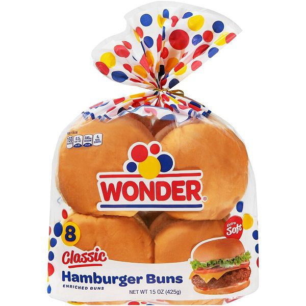 Wonder Bread Hamburger Bun 8pcs 408g