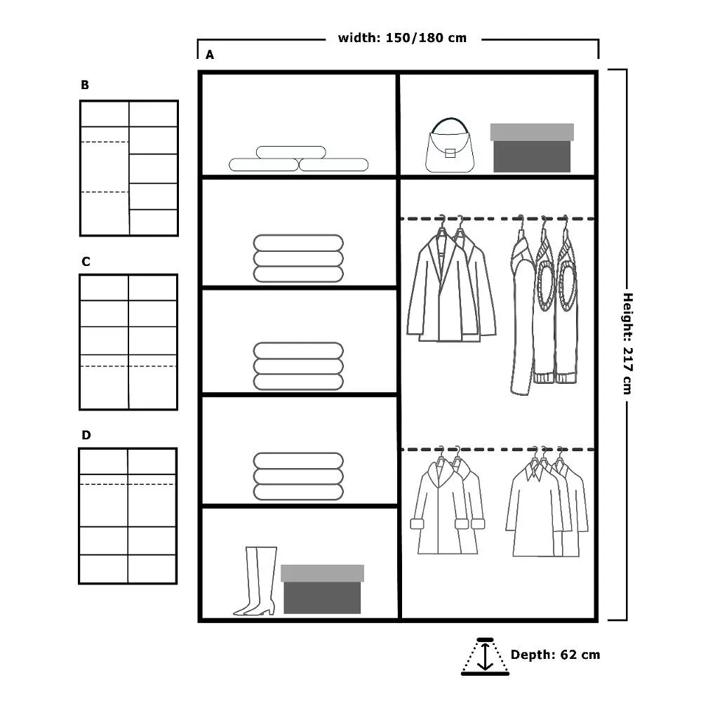 Vision II Sliding Wardrobe 250cm Grey