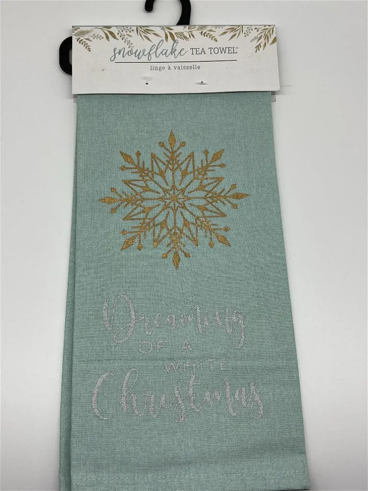 Dream Of A White Christmas Tea Towel