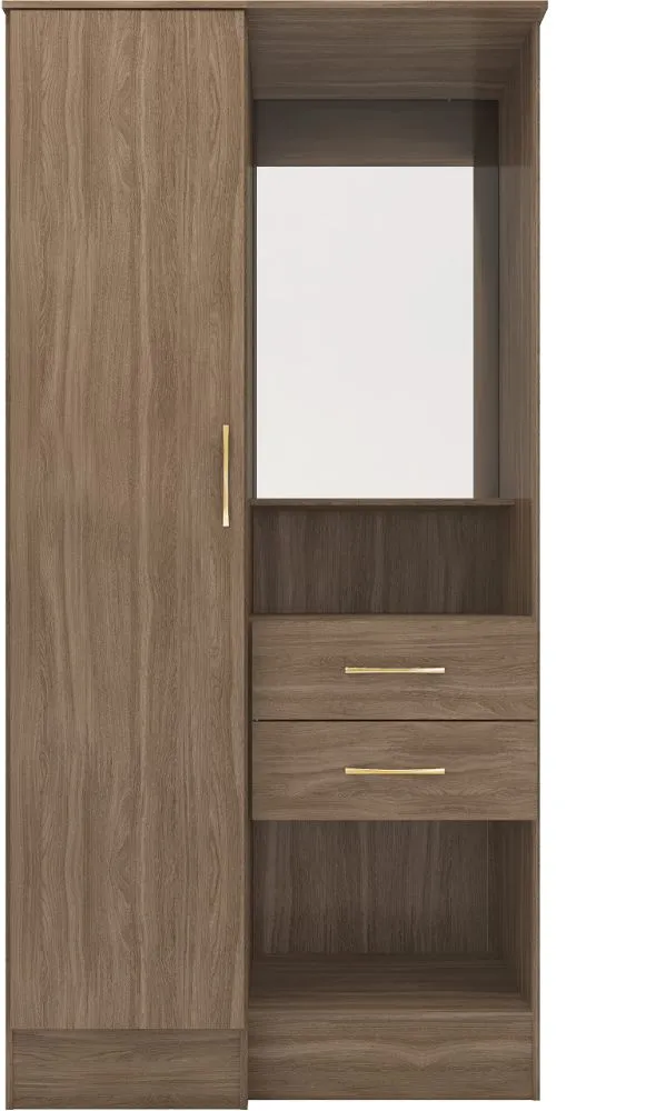 Scon 1 Door Wardrobe Rustic Oak Effect