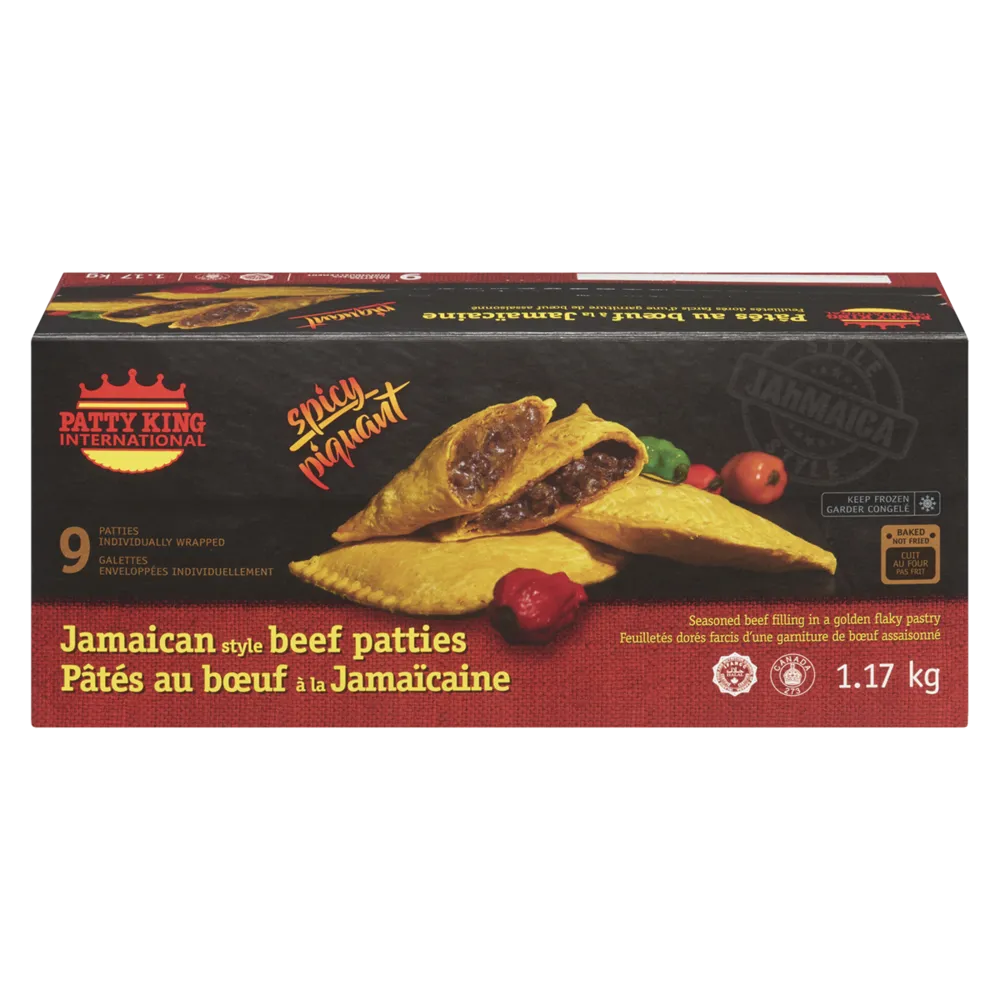 Patty King Jamaican Style Beef Pattie 9Pk  1.17Kg Spicy