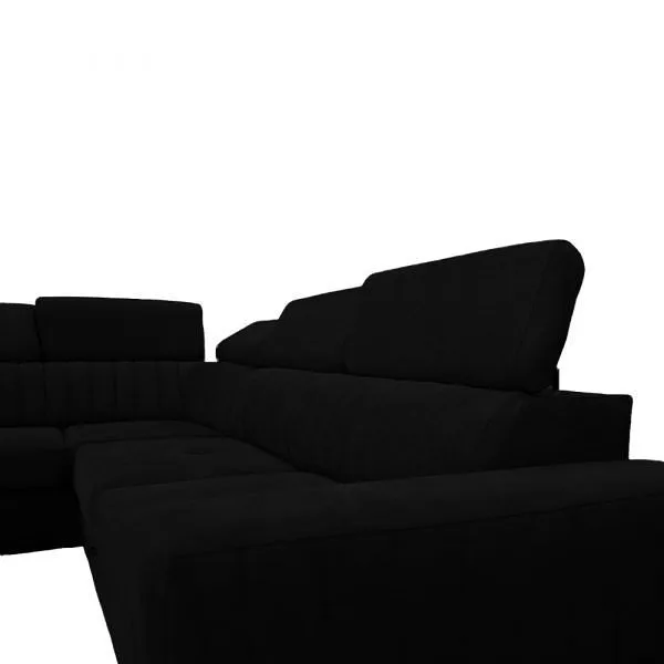 Zarate Black L-Shaped Corner Sofa Bed