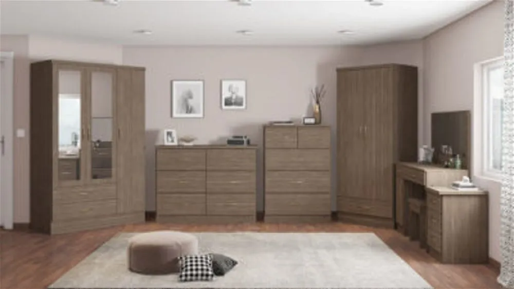 Barry 2 Door 1 Drawer Wardrobe Rustic Oak Effect